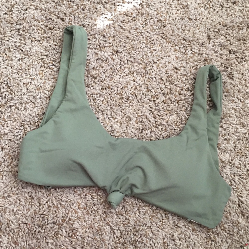 Padded Olive Green Swim Top